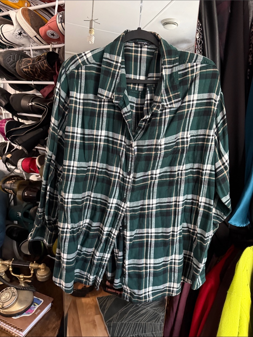 George Dark Green and Black Plaid Shirt